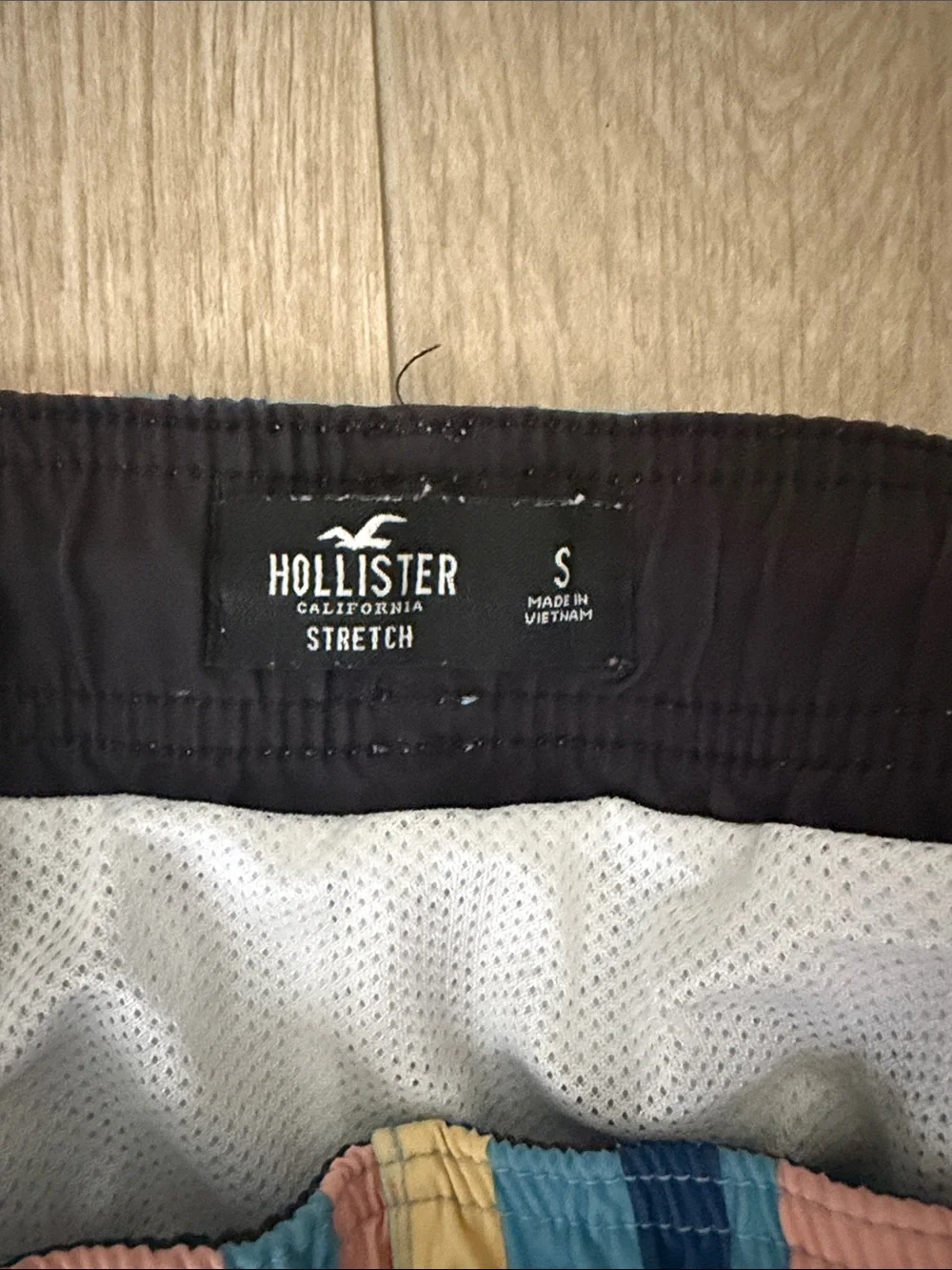 Hollister Men’s Multicolor Pastel Stripe Swim Trunks
